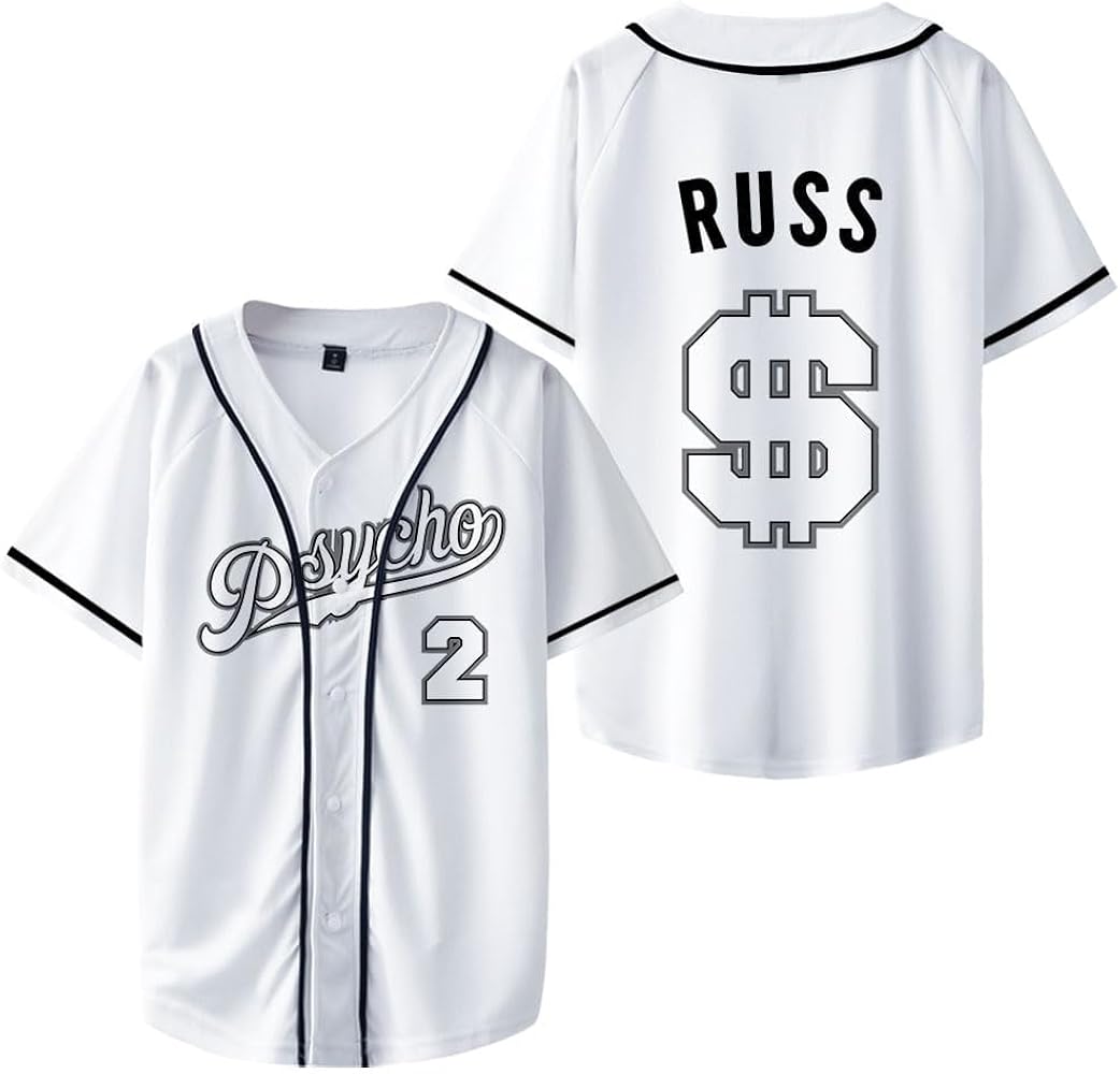 WBLXYMDP Russ Rapper Psycho Pt.2 Merch Baseball Jersey Shirts