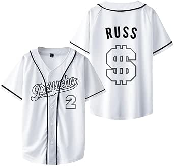 WBLXYMDP Russ Rapper Psycho Pt.2 Merch Baseball Jersey Shirts Spring ...