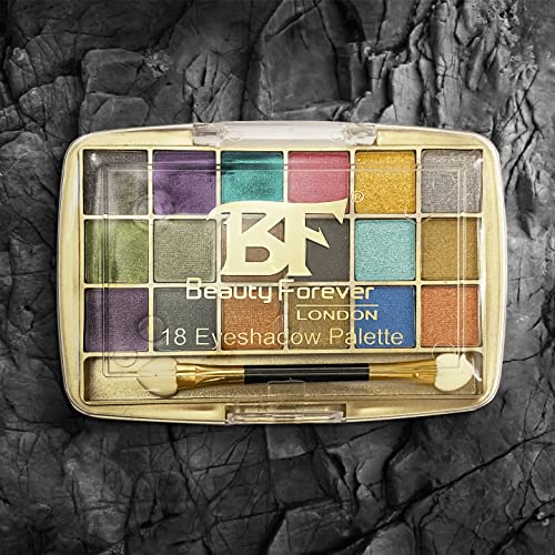 Beauty Forever 18 Colour Palette Eye Shadows, Bold & Ultimate Look, Smokey Eyes, Glitter, Metallic, Shimmer, Long Lasting, Highly Pigmented, Matte, Applicator Included, (Shade-01 Smokey Grey) - Image 5