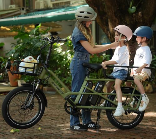 Fafrees FF20CUV, Longtail E-Bike 20 * 3.0 Zoll, E-Lastenrad 250W 25km/h, ebike Damen 12Ah*2 Akku, E-Fahrrad 75N.m Reichweite 100-140km, Tragkraft 200kg – Bild 4