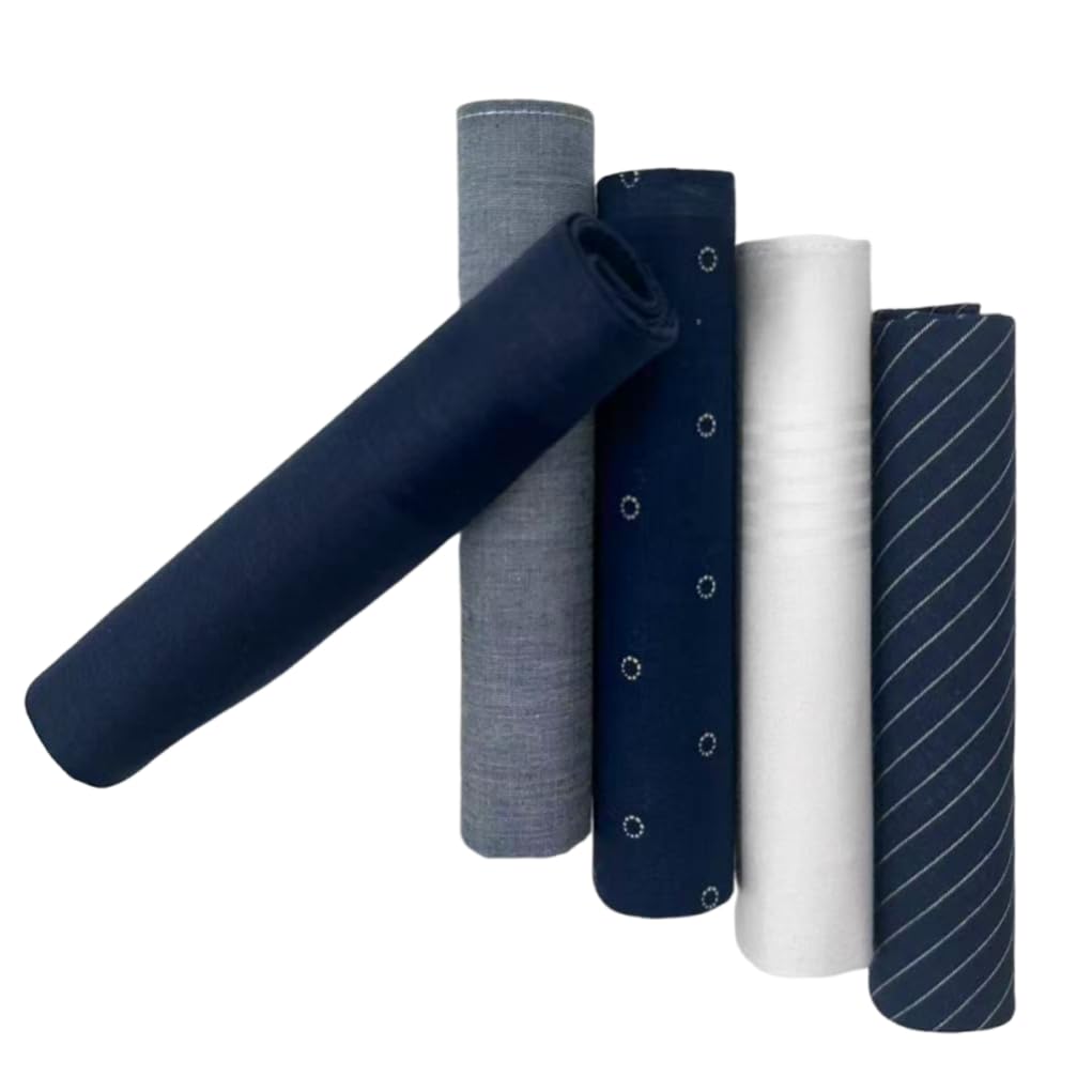 Junvena Cotton Handkerchiefs for Men Fancy Gift Set,5 Pack