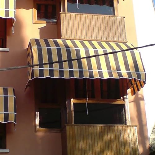 GJZQDKX French Curved Retractable Awning Manual Waterproof Canopy for Garden Porch and Cafe