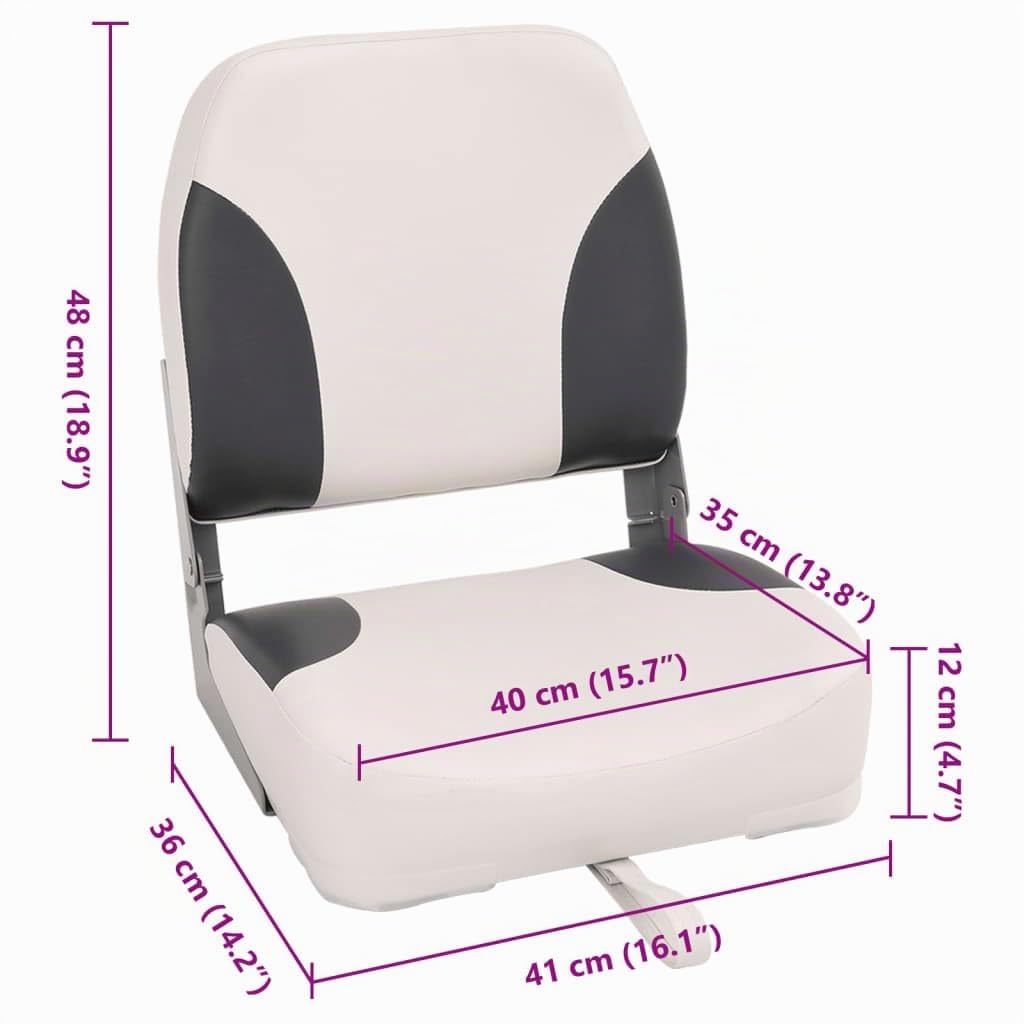 vidaXL Siège pour Bateau avec Sangle de Fixation Pliable 41x36x48 cm, Chaise de Bateau, siège de Bateau Pliable, siège de Bateau Pliant