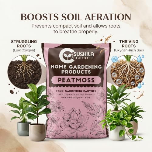 Image of Sushila Agrofert Peat Moss 3KG Acidic pH, Sterile, Excellent Water Retention, Good Drainage, Light & Airy, Seed Germination, Potting Mix, Hydroponics, Soil Amendment, Mulch, Root Growth & Garden Use
