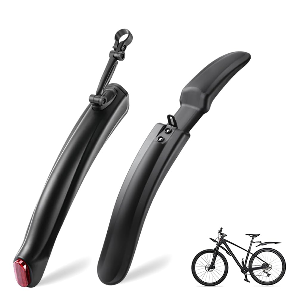 Jingfarsky mudguard mountain bike road bike mud guards front and rear mtb accessories bike fenders mtb bicycle accessories parts dirt bi fenders mudguard mtb set for 26/27.5-inch MTB, Black