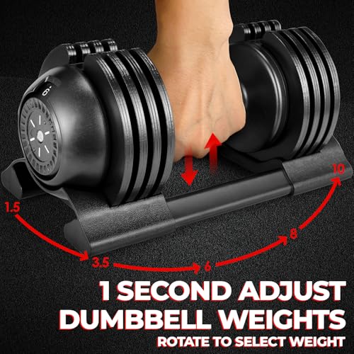 Hanteln, 2er Set 10kg Verstellbare Kurzhantel mit Anti-Rutsch Griff, Einstellbaren Hantelscheiben und Ablageschale, Fitness Hantel für Zuhause, Büro, Fitnessstudio, Körpertraining – Bild 5