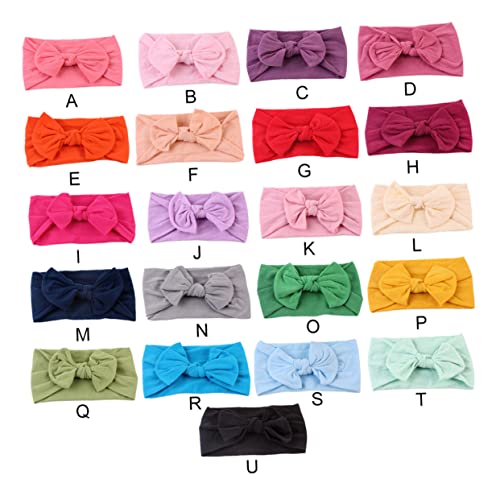 21 Colors Baby Bow Headbands Set 7pcs Soft Elastic Hair Bands for Infant Girls Stylish Daily Headwear and Party Accessories