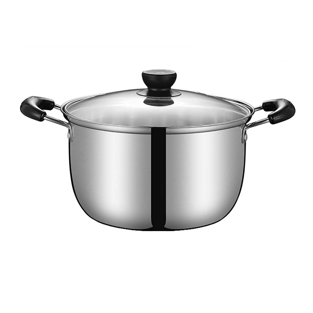 MYUYEE Stainless Steel Stockpot,Large Stock Pot Stockpot,304 Stainless Steel Soup Pot,Thicken The Bottom Of The Pot,Suitable For All Stove Tops,18/20/22/24Cm (Onecolor-24Cm*15Cm)