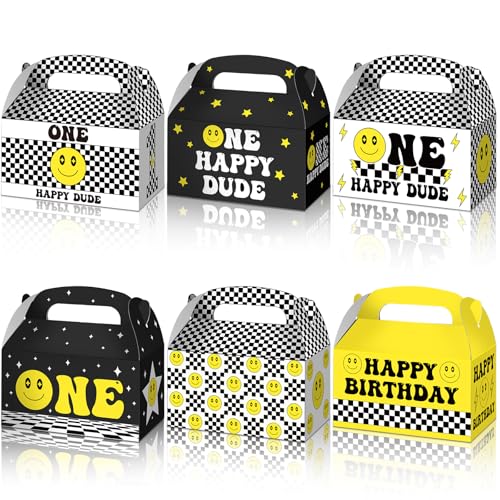 30 Pcs One Happy Dude Birthday Centerpieces - Smile Face Table Toppers For Hippie Party Decor