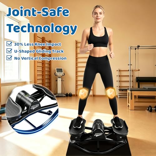 Image of U-Rock Mini Stepper with Upgraded Anti-Slip Mat, Resistance Bands & 3D Swing Motion - Quiet Compact Stair Stepper with Digital Monitor, Full-Body Workout Fitness Equipment for Home & Office