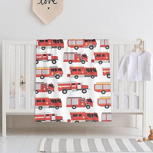 Image of Fire Truck Fireman Baby Blanket Gifts Super Soft Swaddle Newborn Cozy Baby Receiving Blanket Stroller Throw Blanket for Crib 40x30 in forBaby /Puppy