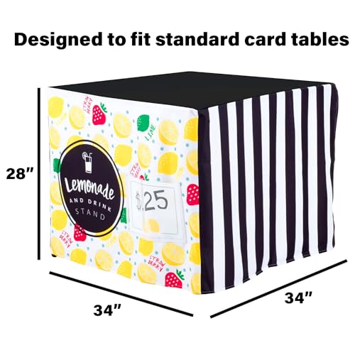 HIDEABOO Lemonade Stand Tablecloth, Black, 34" L x 34" W x 28" H by HIDEABOO - Used condition - Image 5