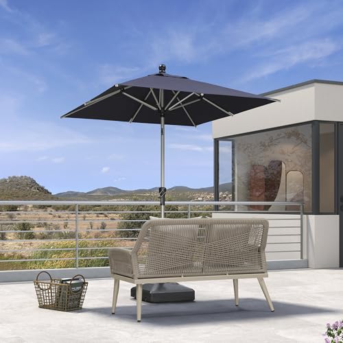 Image of PURPLE LEAF Patio Umbrella 6' x 6' Tilt Market Umbrella Aluminum Navy Blue