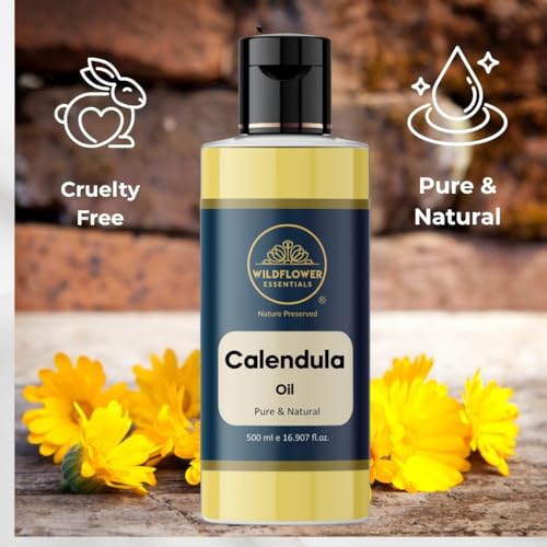 Image of Calendula Oil for Face Skin Hair & Body Hydration Pure & Natural (500ml)