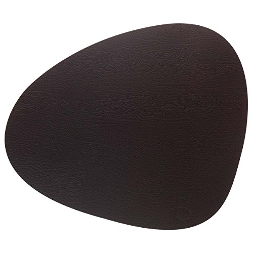 LindDNA Curve L Tischset, Leder, Braun, 37 x 44 cm