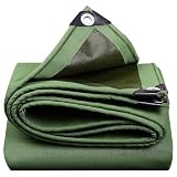 Telo in Tela Impermeabile 3x3m 3x4m 3x5m, telone in Tela Pesante Verde con Bordi rinforzati per Protezione da Tutte Le intemperie, per Interni/Esterni (4x4m (13,1 Piedi x 13,1 Piedi))