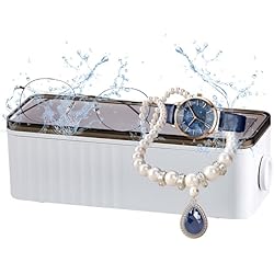 GFFG Limpiador ultrasónico Limpiador ultrasónico Limpiador de gafas 460ml 45,000Hz 18W para gafas Joyas Relojes Dentaduras Anillos Temporización Mini limpiador ultrasónico para relojes de joyería