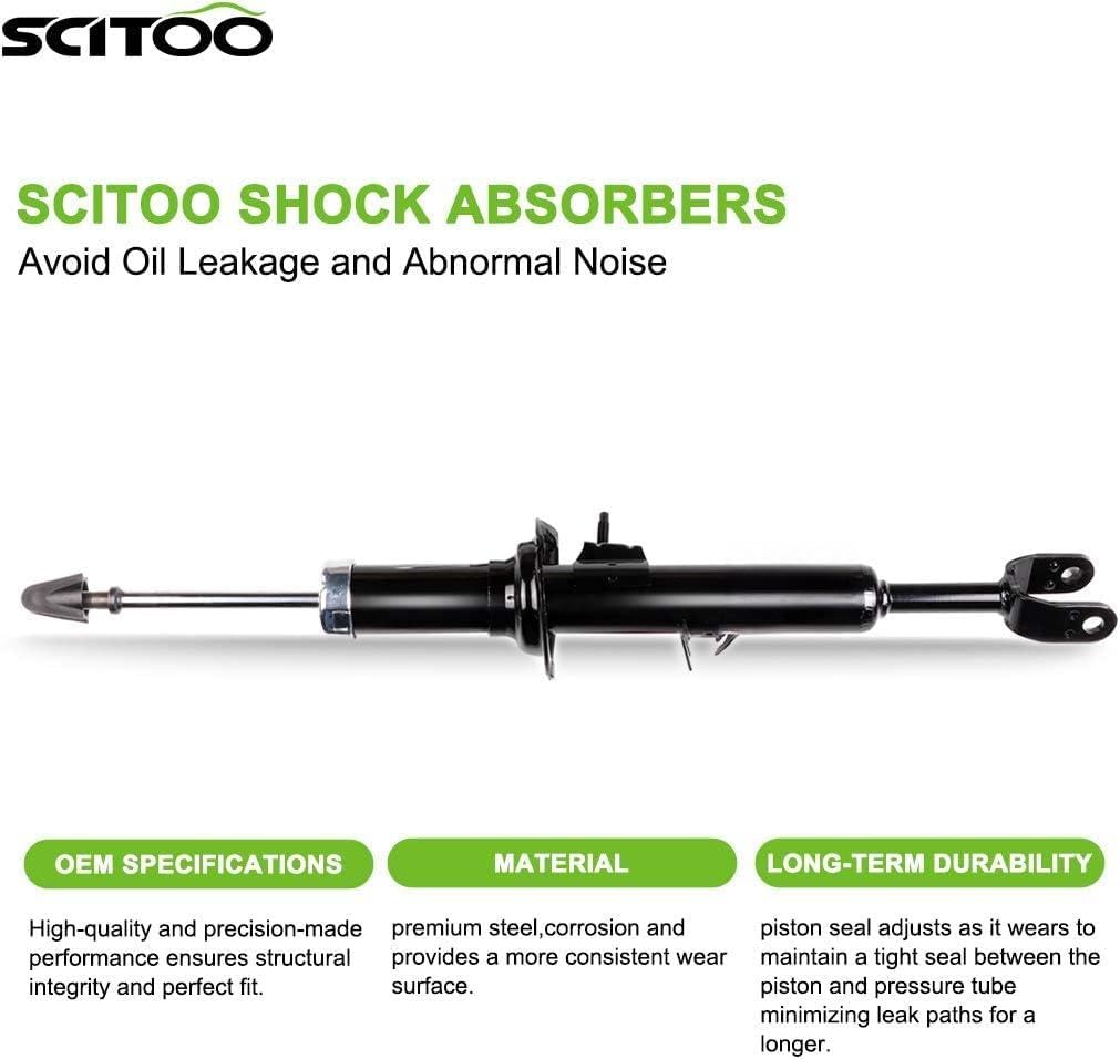 SCITOO 4Pcs Front Rear Shock Absorbers Shocks Struts for 2003-2005 for Infiniti G35,2003-2005 for Nissan 350Z 341366 341367 344455