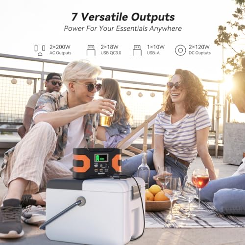 Flashfish Portable Power Station 200W Peak Solar Generator 166Wh Camping CPAP Battery Backup Power Battery Pack With 2 110V AC Outlets 2 DC Ports 3 USB Ports For Home CPAP Camping Blackout - Image 4