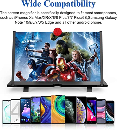 18" Screen Magnifier – 3D Hd Cell Phone Magnifing Screen Enlarger Projector For Movies Videos And Gaming – Foldable Phone Stand Holder With Screen Amplifier Compatible With All Smartphones #TOP3