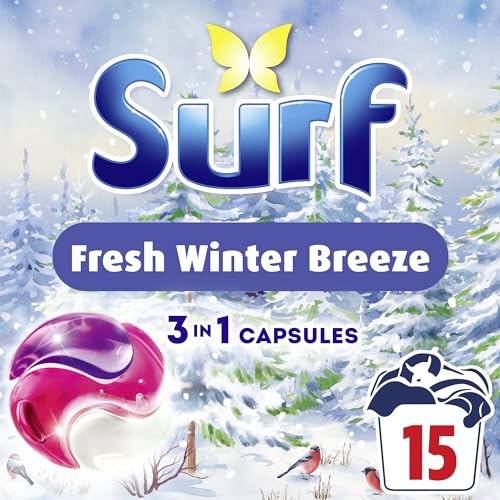 Surf 3 in 1 Fresh Winter Breeze Limited Edition Laundry Capsules 15 washes - Multipack of 4 - Image 2