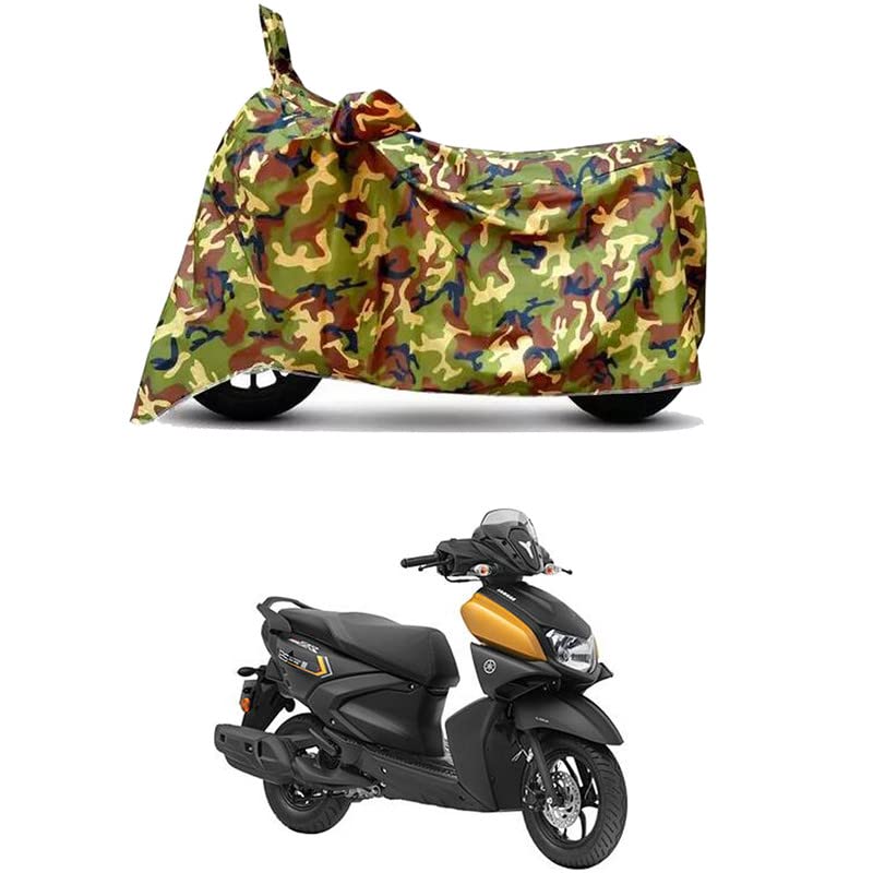 Image of Waterproof 100% PVC Coated Bike Scooty Two Wheeler Body Cover Compatible for Yamaha RayZR 125 Hybrid /UV-Rays /Heat Protection /Birds Dropping /Scratchproof /Dust Proof /All [6X6 Jungle Print]