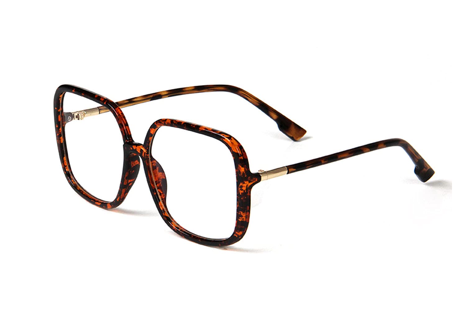 Azul Luz Bloquear Gafas De Gran Tamaño Cuadrado Marco Mujeres/Hombres Anti Eyestrain Gafas para Ordenador L3000A, marrón (Leopard), X-Large