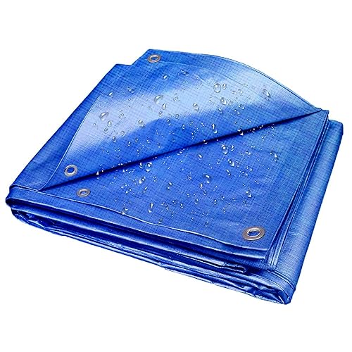 Windscreen4less 5' x 7' General Multiple Purpose 5 Mil Waterproof Blue Poly Tarp (2 PCS)