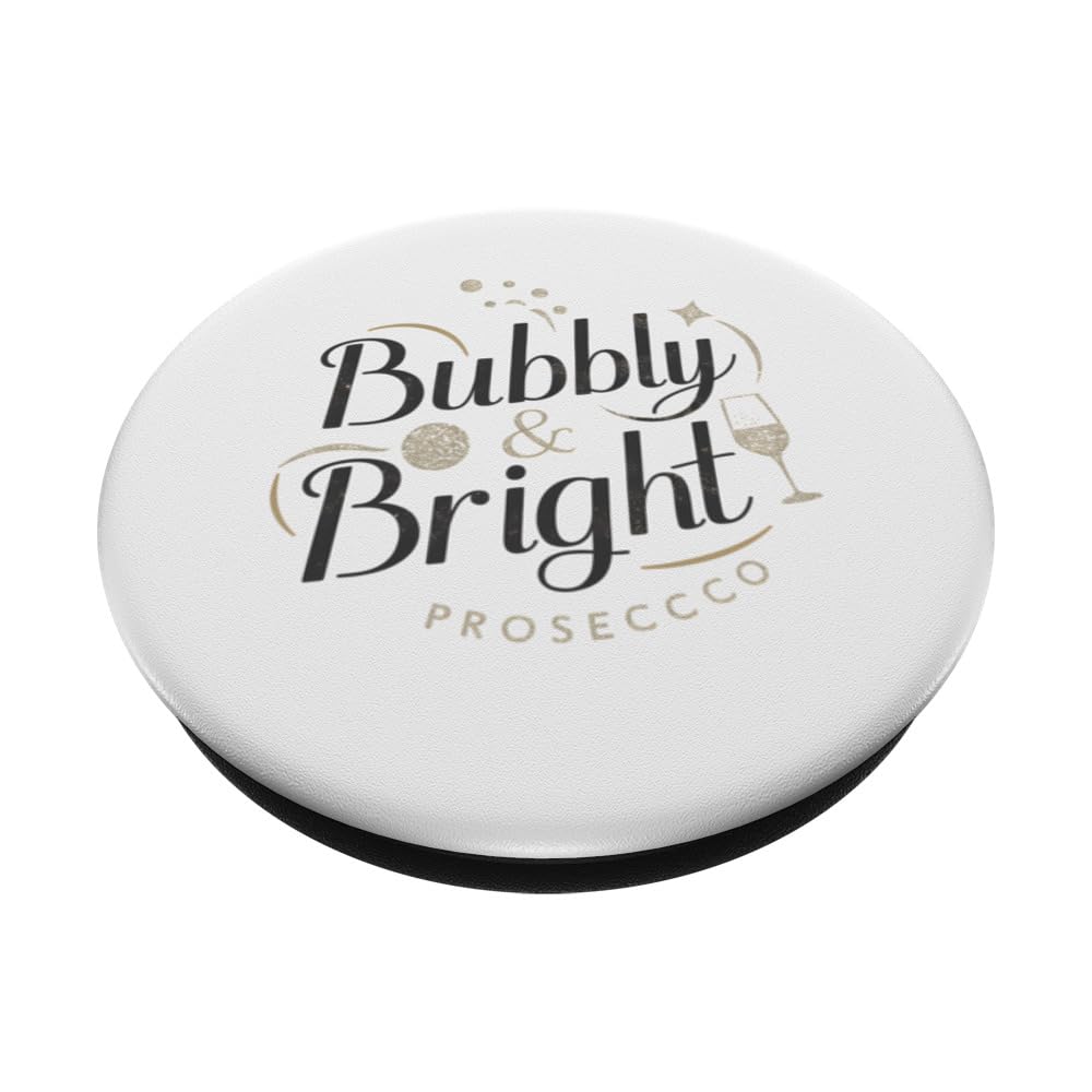 Bubbly And Bright Prosecco Celebration PopSockets Swappable PopGrip, Black - Image 2