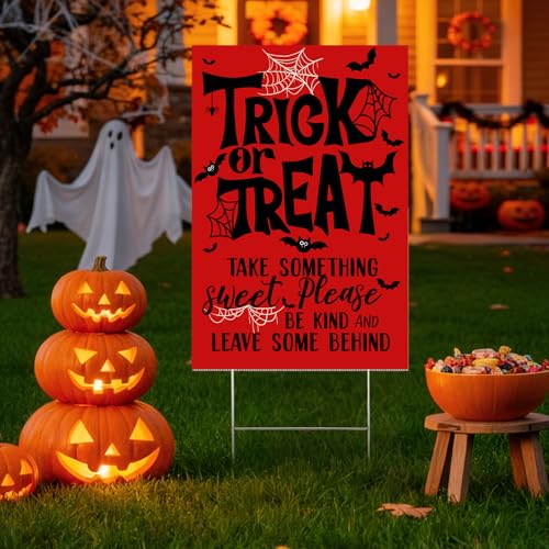 Marspark Trick or Treat Halloween Candy Sign 24 x 16