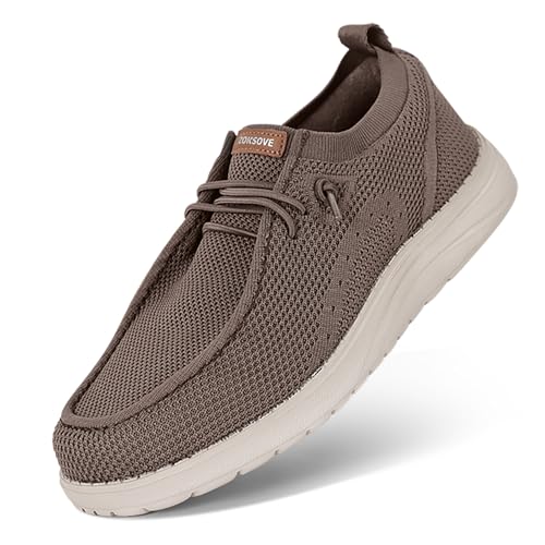 Image of ZOKSOVE Wide Shoes for Men - Comfort Slip on Walking Loafers with Arch Support - Mens Wide Orthopedic Shoes for Plantar Fasciitis