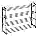 Storage Rack 4 Tier Shoe Rack for 40 Pair of Shoes Standing Shoe Storage Organizer Black Shoe Rack