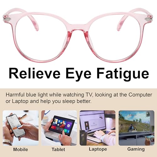 Image of OWL Blue Light Blocking Glasses for Women and Men - Retro Round Eyewear Anti Eyestrain Eyeglasses, UV Glare Filter Eyewear