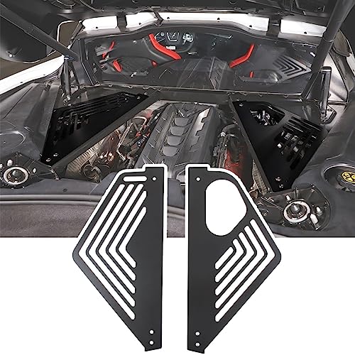 Image of TOYCIDFG Engine Bay Panel Cover Left Right Splash Shield Oxidation Case Guard for C8 Corvette 2020-2025 Auto Aluminium Interior Body Part Accessories (Black)