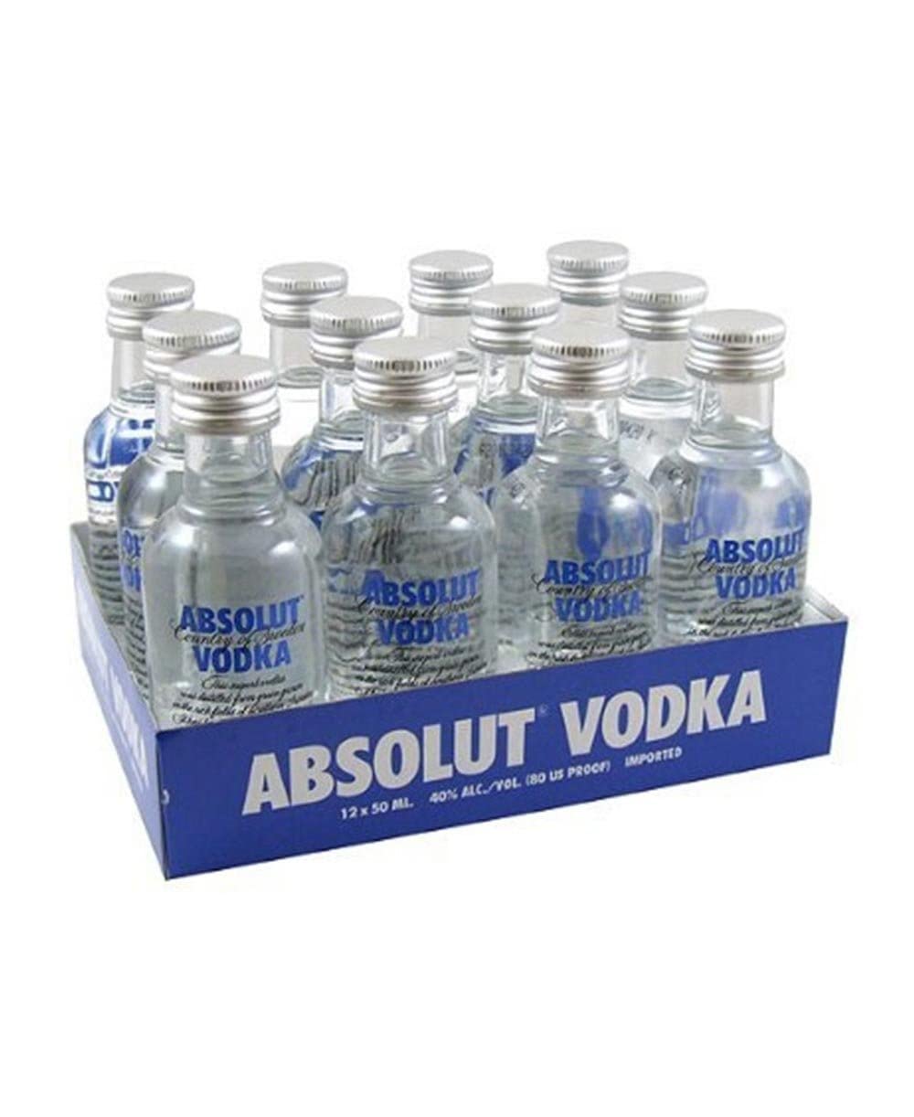 Absolut Blue Plain Vodka 5cl Miniature - 12 Pack