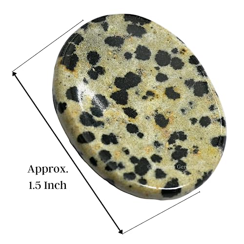 Image of Amazing Gemstone Dalmatian Jasper Worry Stone, Healing Crystals - Piedra Crystal Fidget for Gift, Meditation, Calming, Relaxation, Stress Relief