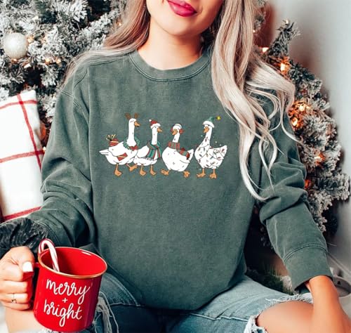 Goose Halloween Fall Sweatshirt Silly Goose Christmas Sweatshirt Funny Spooky Season Gooses Pullover Tops3
