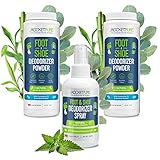 Rocket Pure Natural Shoe Deodorizer Foot Spray & Foot Powder - Shoe Odor Eliminator, Shoe Spray Deodorizer, Foot Powder Odor Control, Shoe Powder Deodorizer, Foot Odor Eliminator (Mint & Eucalyptus)