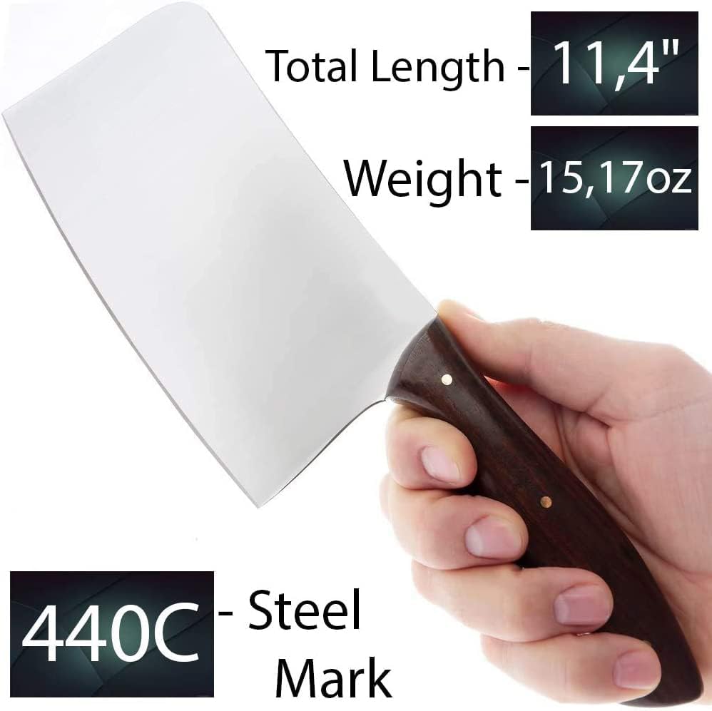 Miniatura 2 de Cuchillo de carnicero  Cuchillo de hoja fija  Los mejores cuchillos de carne, hueso y verduras, cuchillo de barbacoa  Utensilios de cocina para