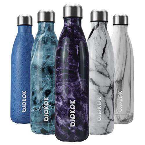 Image of BJPKPK 25oz Insulated Water Bottles Stainless Steel,Sports Water Bottles Keep Cold for 24 Hours and Hot for 12 Hours,Marble Thunder