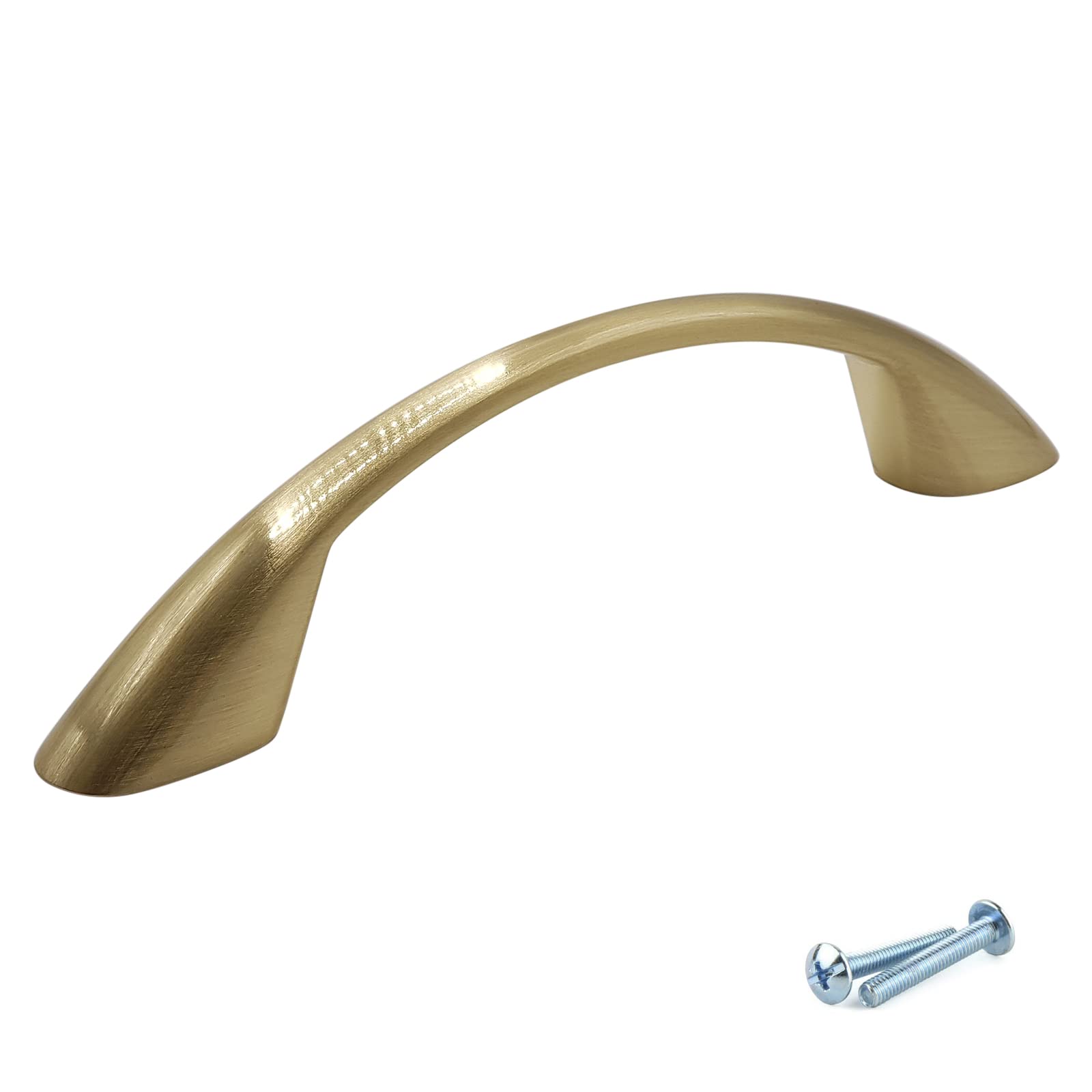 M4tec Brushed Brass Bedroom Furniture Bow Door Handles Pull Handles For Kitchen Cupboards Door Handles, Cabinets, Drawers And Wardrobes Handles - Vd6 Series, 96Mm