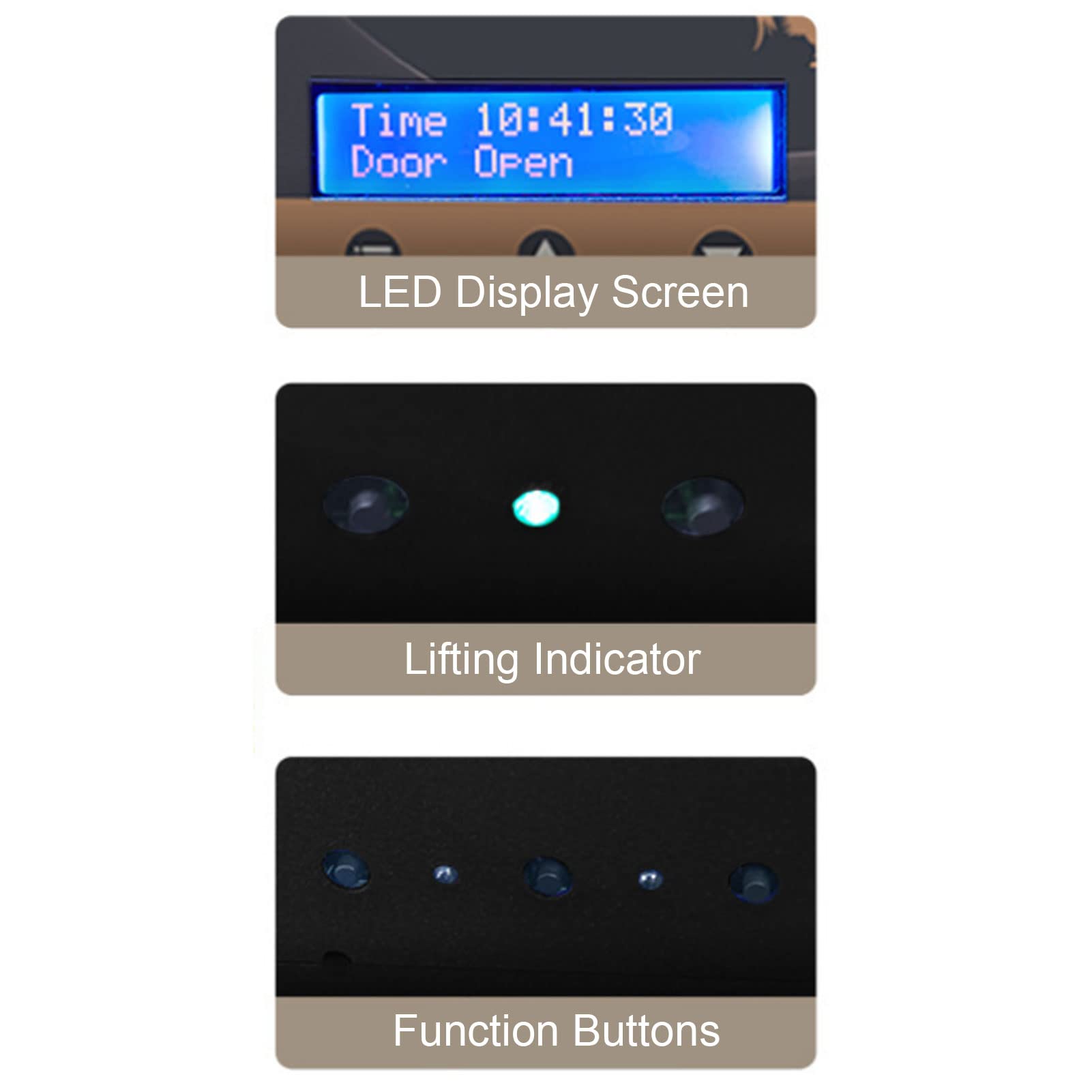 Porta Automatica per pollaio, Apertura ad energia Solare 3 in 1 con Timer, sensore di Luce, 2 Tipi di Alimentazione, Porta sicura per pollai e Anatre, Marrone