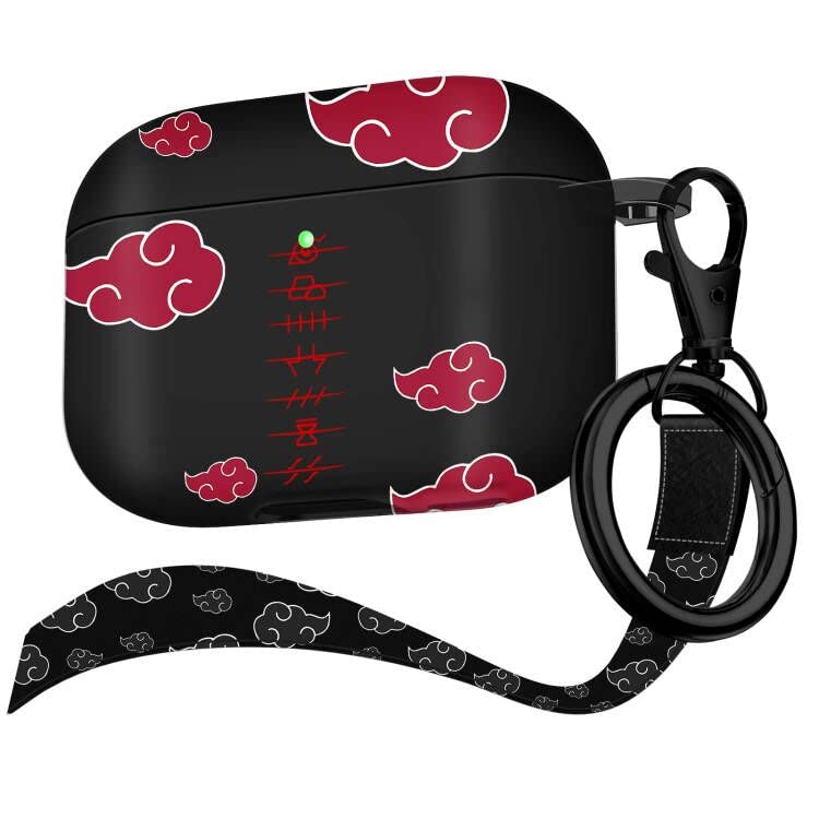 Maxjoy for Airpods Pro 2nd Generation Case Cartoon Cute Anime Design Series Apple Airpod pro 2 Case Cover for for Airpods Pro 2 Generation 2022 for Men Women Anime Red Cloud Lanyard