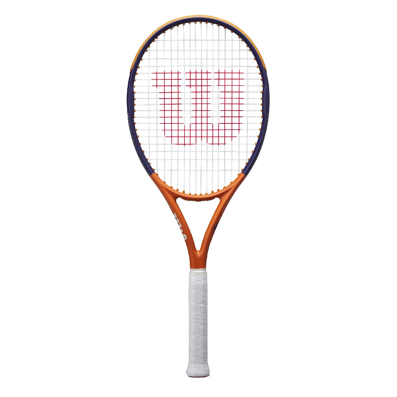 Wilson Roland-Garros Equipe Tennis Racket, With a Precision Weighting and Dual Aperture Design, Provides Comfort Grip, Superior Control and Increased Reach, Colour: Navy/White, Size: 2