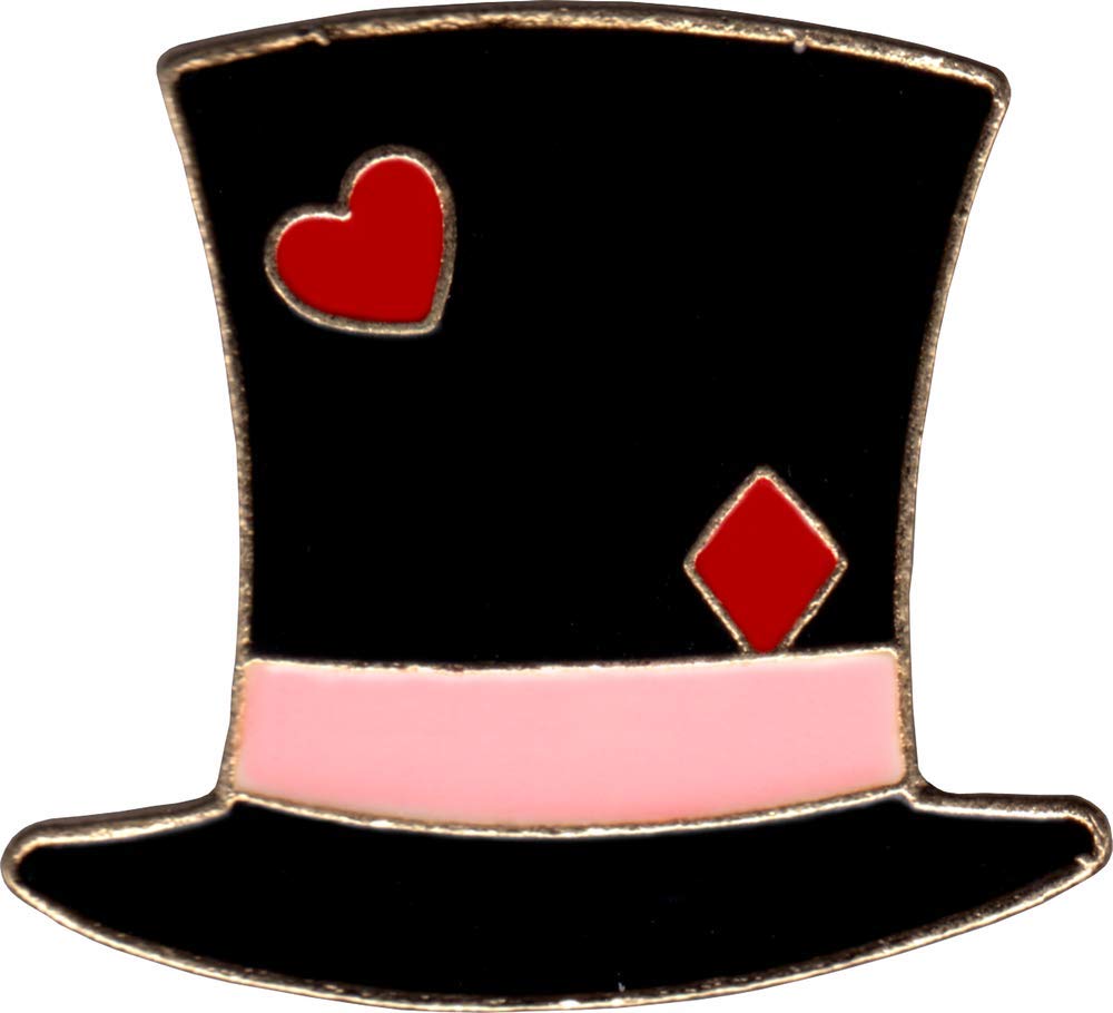 Alice in Wonderland - Mad Hatter's Top Hat - Enamel Pin, Multi-colored, 1" Square
