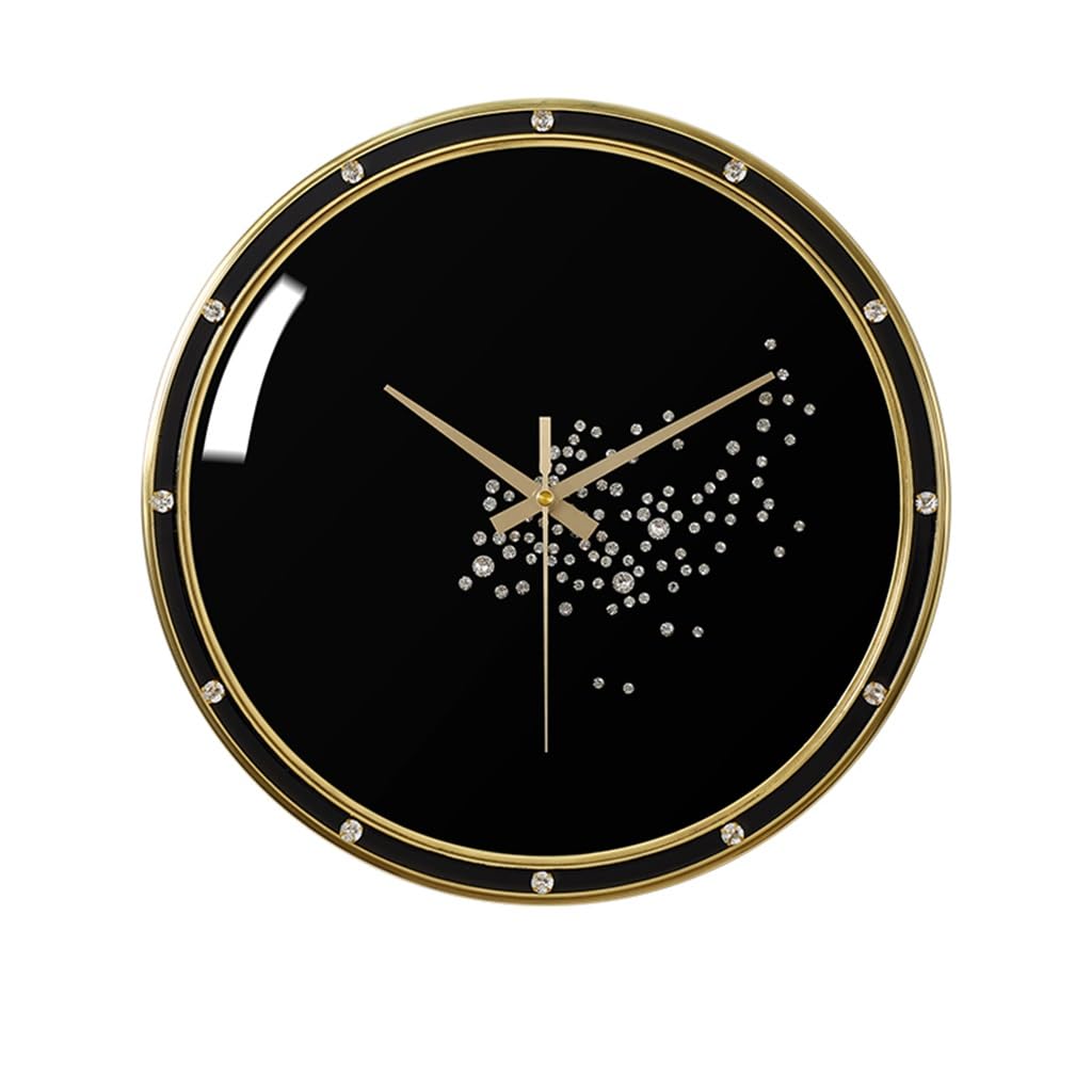 Grande horloge murale dorée rétro et simple pendule silencieuse décoration maison