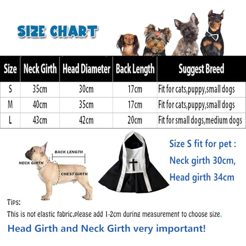 BT Bear Pet Halloween Costume,Dogs Nun Cosplay Costumes Halloween Holiday Dress Up Cosplay Costumes for Cats Puppy Small Medium Dogs (L) - Image 3