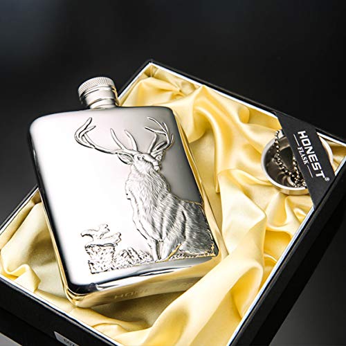 PROMISE 6OZ roestvrijstalen heupfles BULL STAG BEAR wordt geleverd met een trechter verpakt in een geschenkdoos (Hirsch… - Afbeelding 8