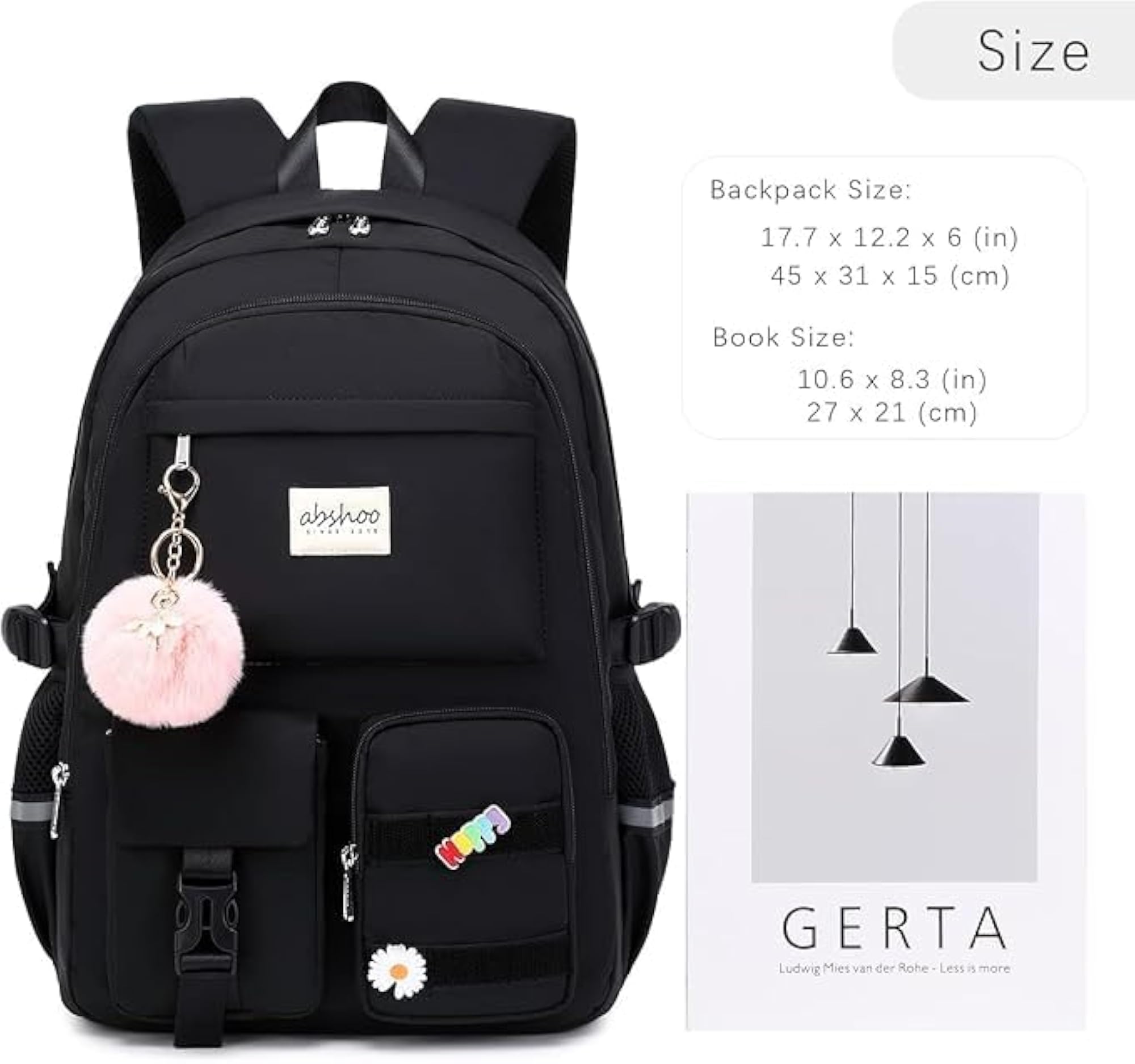 Spacious Laptop Backpack for Women & Teen Girls, Durable
