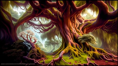 Ancien arbre fantôme poster sur toile surréaliste pour salon mystique
